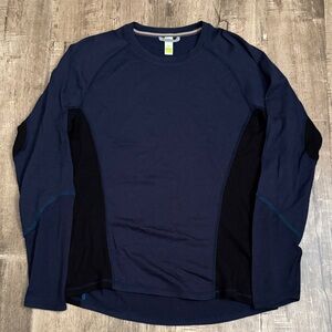 Smartwool Blue and Black Long Sleeve Merino Wool Shirt